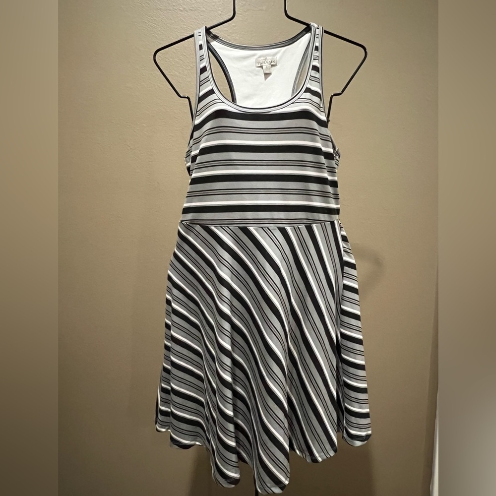 TEHAMA Black and White Razorback Dry-fit Mini Sundress